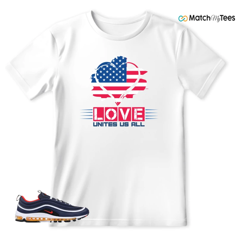 NIKE AIR MAX 97 MIDNIGHT NAVY HABANERO RED SNEAKER Matching Tees t-shirt