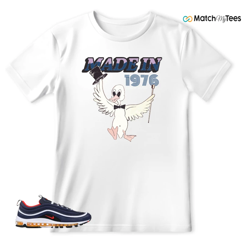 NIKE AIR MAX 97 MIDNIGHT NAVY HABANERO RED SNEAKER Matching Tees t-shirt