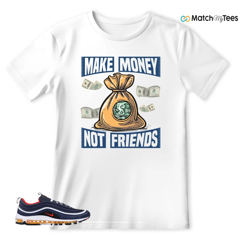 NIKE AIR MAX 97 MIDNIGHT NAVY HABANERO RED SNEAKER Matching Tees t-shirt
