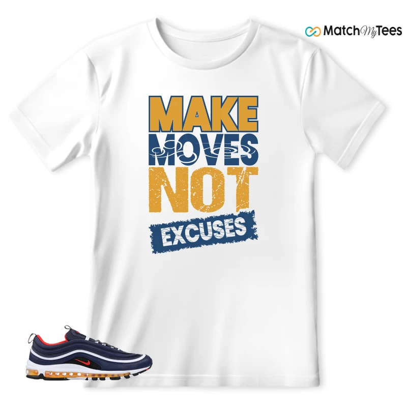 NIKE AIR MAX 97 MIDNIGHT NAVY HABANERO RED SNEAKER Matching Tees t-shirt