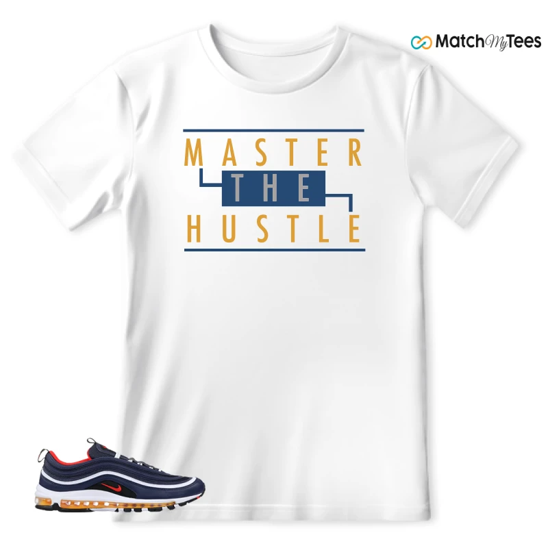 NIKE AIR MAX 97 MIDNIGHT NAVY HABANERO RED SNEAKER Matching Tees t-shirt