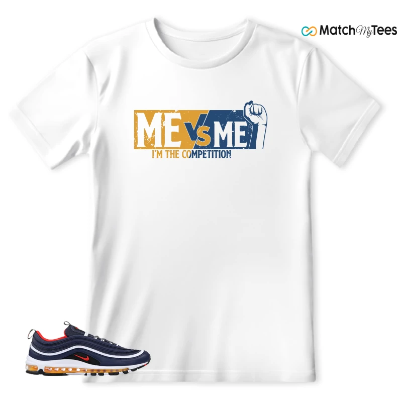 NIKE AIR MAX 97 MIDNIGHT NAVY HABANERO RED SNEAKER Matching Tees t-shirt