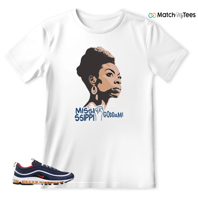 NIKE AIR MAX 97 MIDNIGHT NAVY HABANERO RED SNEAKER Matching Tees t-shirt