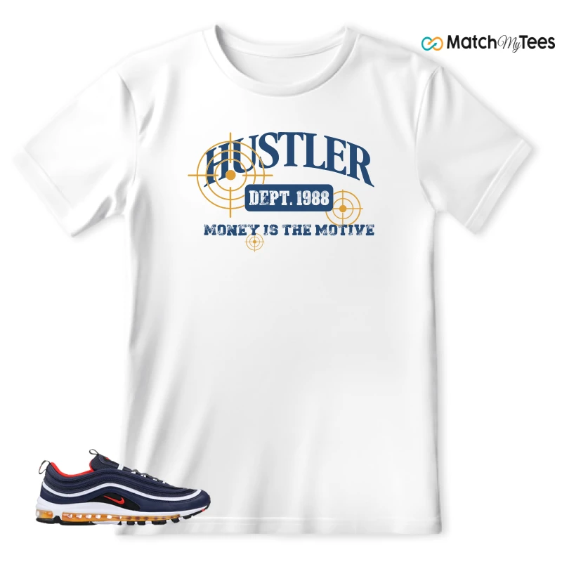 NIKE AIR MAX 97 MIDNIGHT NAVY HABANERO RED SNEAKER Matching Tees t-shirt