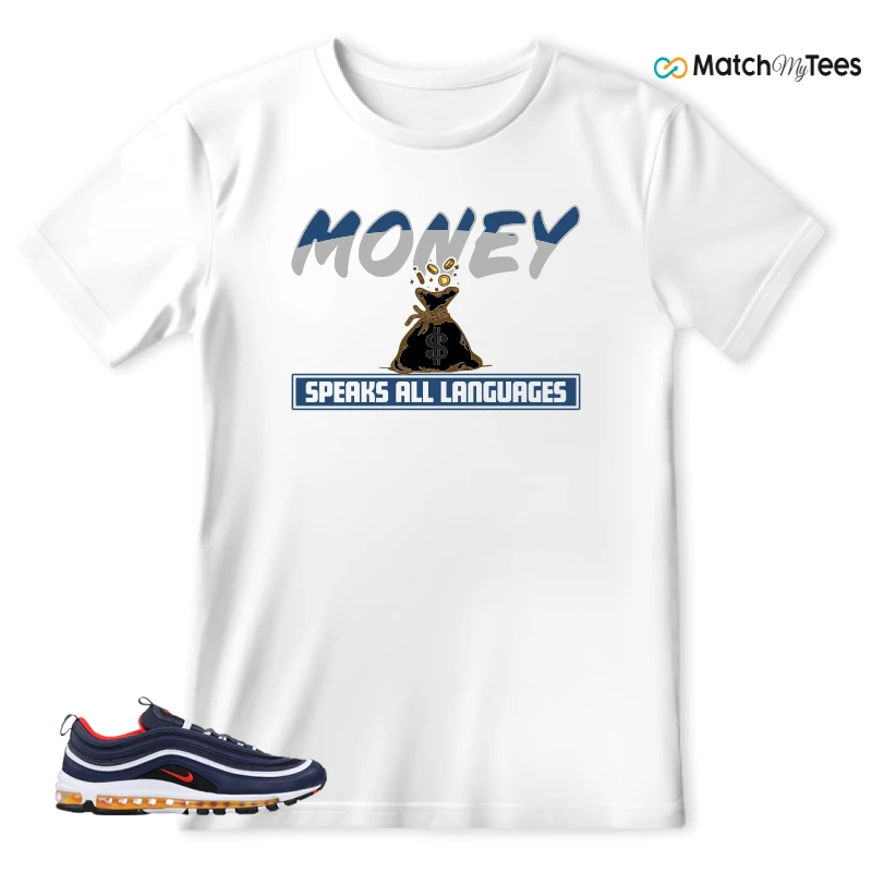 NIKE AIR MAX 97 MIDNIGHT NAVY HABANERO RED SNEAKER Matching Tees t-shirt