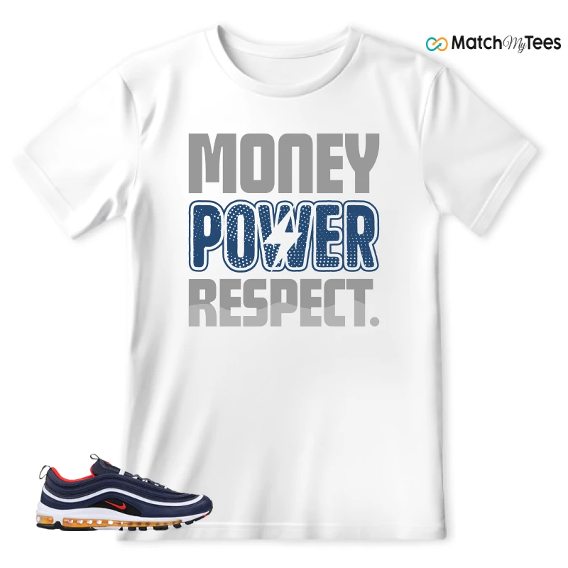 NIKE AIR MAX 97 MIDNIGHT NAVY HABANERO RED SNEAKER Matching Tees t-shirt