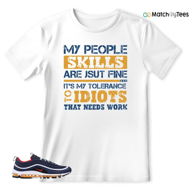 NIKE AIR MAX 97 MIDNIGHT NAVY HABANERO RED SNEAKER Matching Tees t-shirt