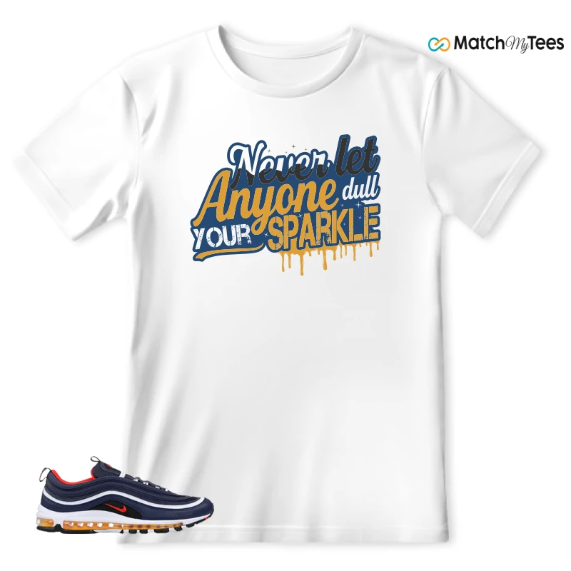NIKE AIR MAX 97 MIDNIGHT NAVY HABANERO RED SNEAKER Matching Tees t-shirt