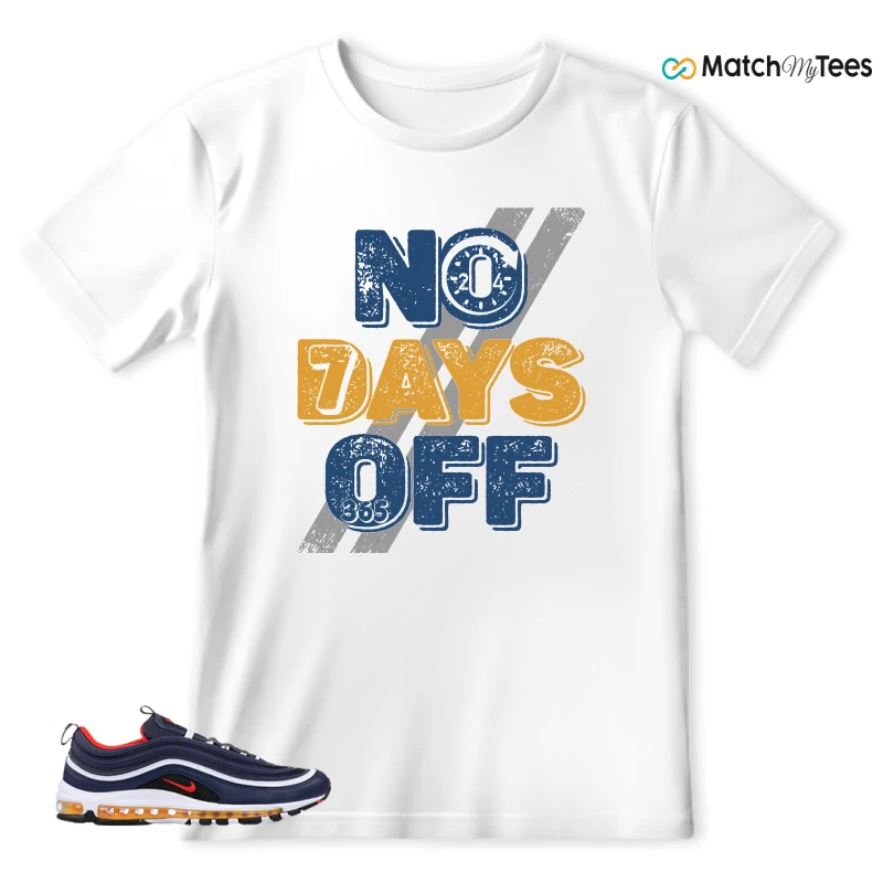 NIKE AIR MAX 97 MIDNIGHT NAVY HABANERO RED SNEAKER Matching Tees t-shirt