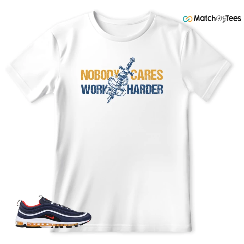 NIKE AIR MAX 97 MIDNIGHT NAVY HABANERO RED SNEAKER Matching Tees t-shirt