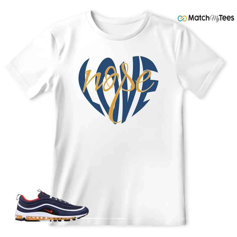 NIKE AIR MAX 97 MIDNIGHT NAVY HABANERO RED SNEAKER Matching Tees t-shirt