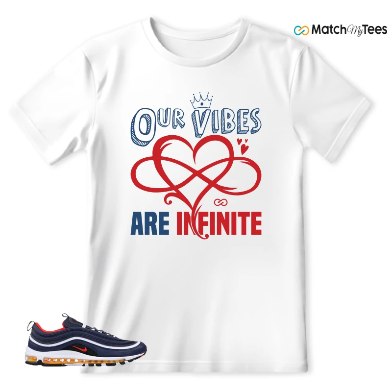NIKE AIR MAX 97 MIDNIGHT NAVY HABANERO RED SNEAKER Matching Tees t-shirt