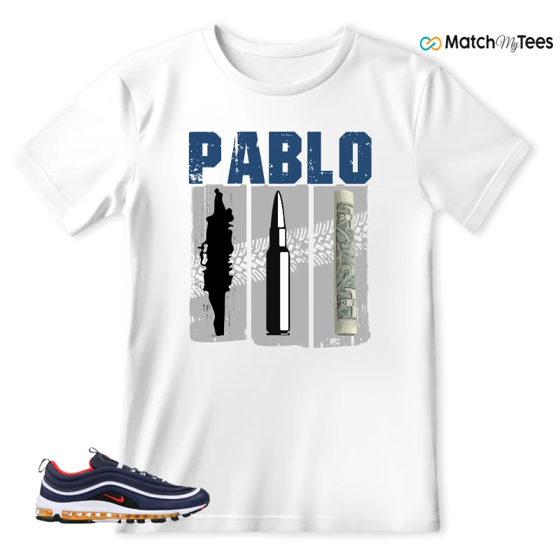 NIKE AIR MAX 97 MIDNIGHT NAVY HABANERO RED SNEAKER Matching Tees t-shirt