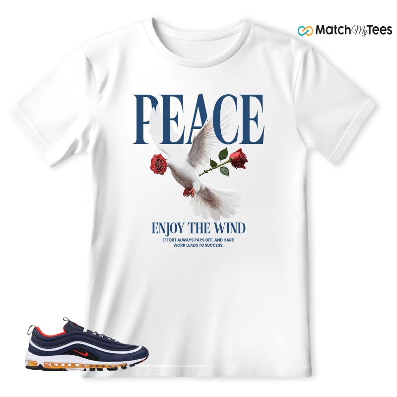 NIKE AIR MAX 97 MIDNIGHT NAVY HABANERO RED SNEAKER Matching Tees t-shirt