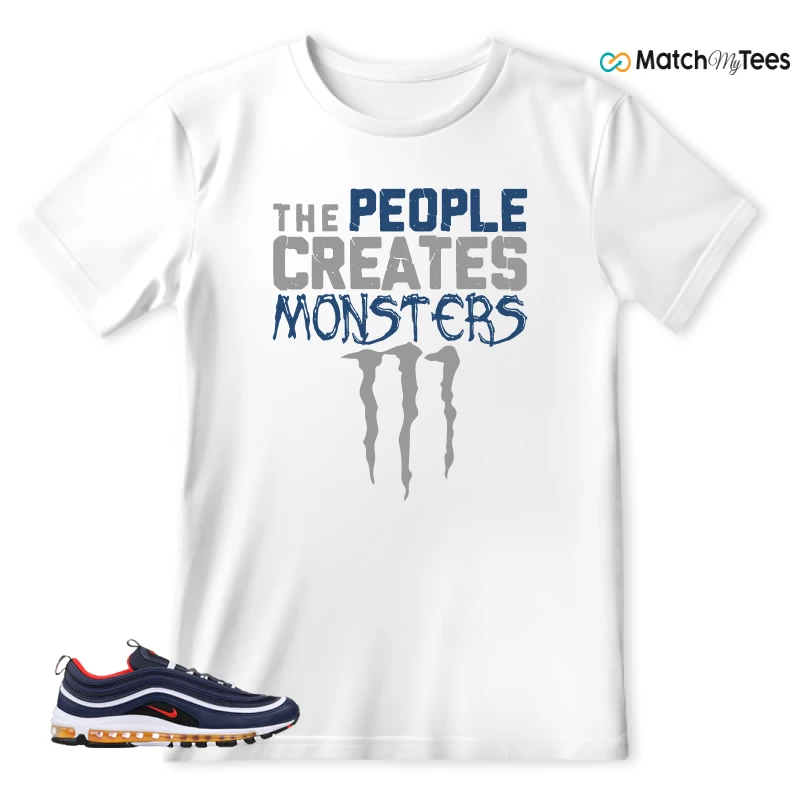 NIKE AIR MAX 97 MIDNIGHT NAVY HABANERO RED SNEAKER Matching Tees t-shirt