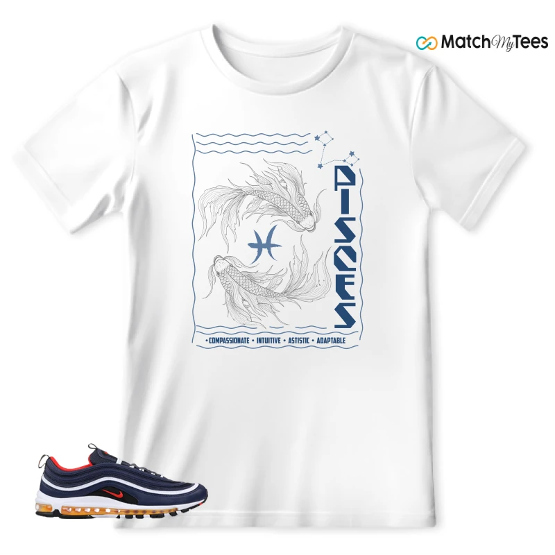NIKE AIR MAX 97 MIDNIGHT NAVY HABANERO RED SNEAKER Matching Tees t-shirt
