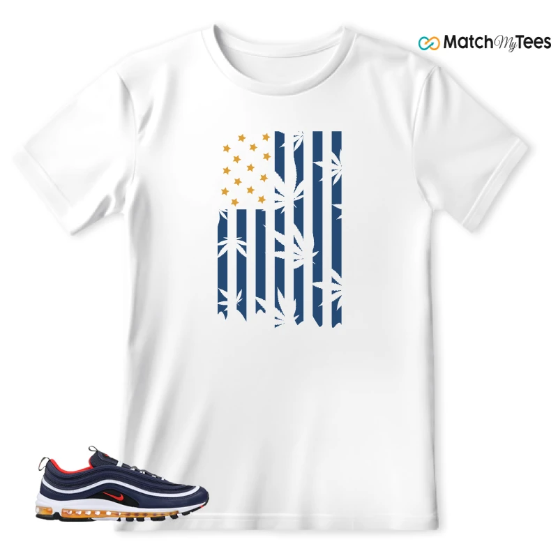 NIKE AIR MAX 97 MIDNIGHT NAVY HABANERO RED SNEAKER Matching Tees t-shirt