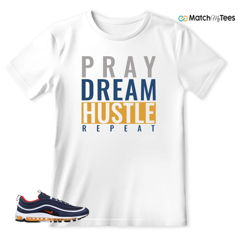 NIKE AIR MAX 97 MIDNIGHT NAVY HABANERO RED SNEAKER Matching Tees t-shirt