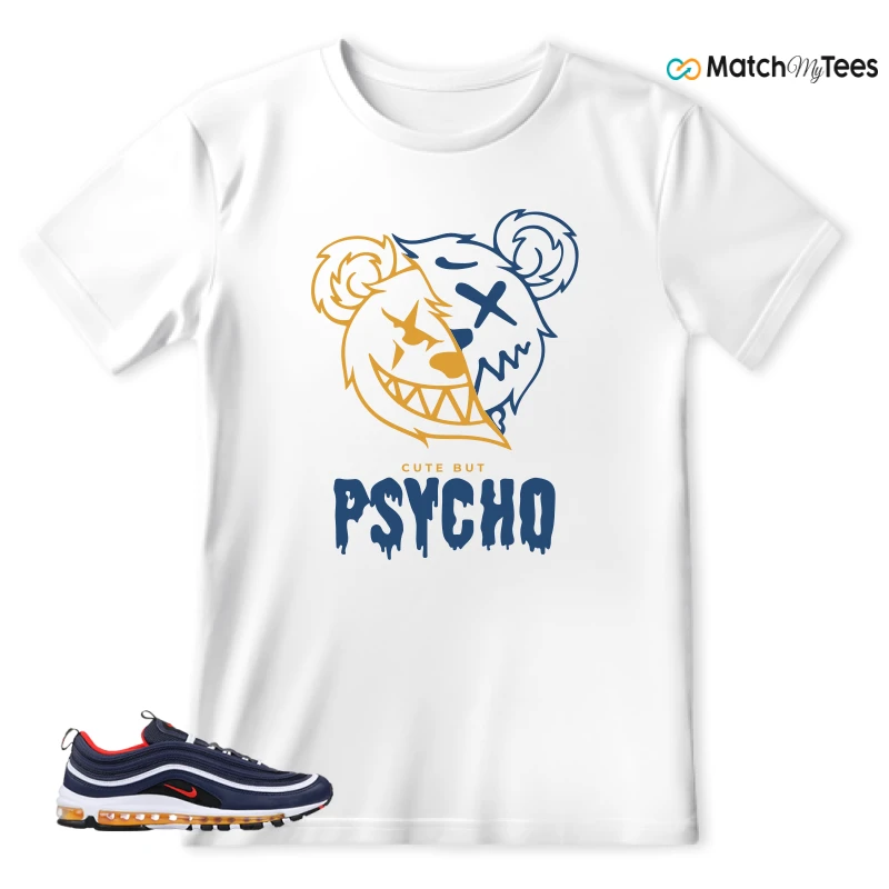 NIKE AIR MAX 97 MIDNIGHT NAVY HABANERO RED SNEAKER Matching Tees t-shirt