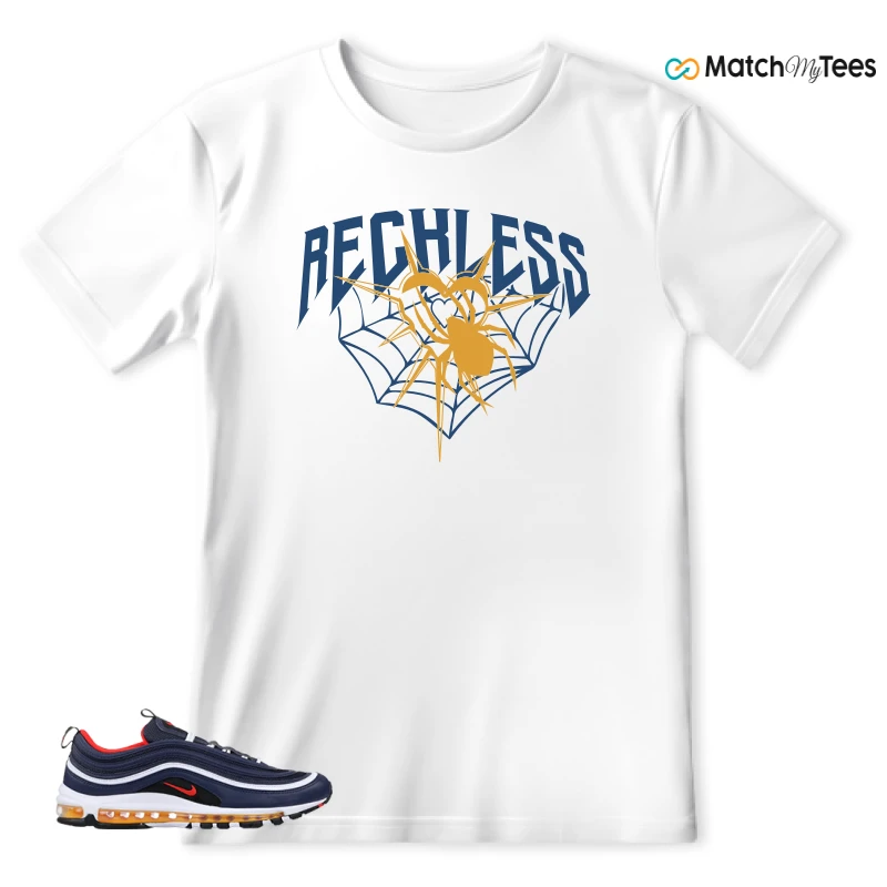 NIKE AIR MAX 97 MIDNIGHT NAVY HABANERO RED SNEAKER Matching Tees t-shirt