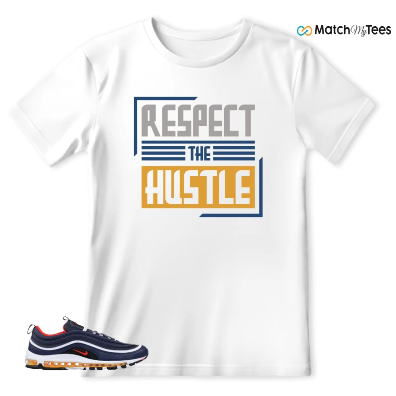 NIKE AIR MAX 97 MIDNIGHT NAVY HABANERO RED SNEAKER Matching Tees t-shirt