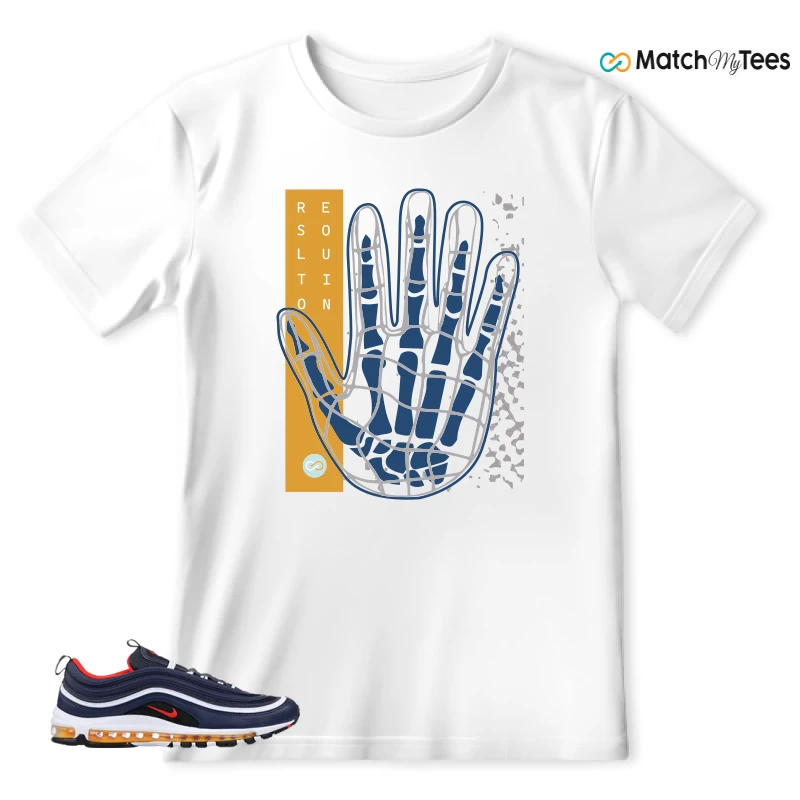 NIKE AIR MAX 97 MIDNIGHT NAVY HABANERO RED SNEAKER Matching Tees t-shirt