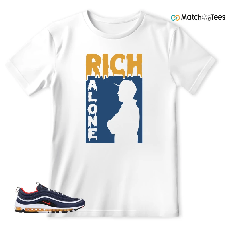 NIKE AIR MAX 97 MIDNIGHT NAVY HABANERO RED SNEAKER Matching Tees t-shirt