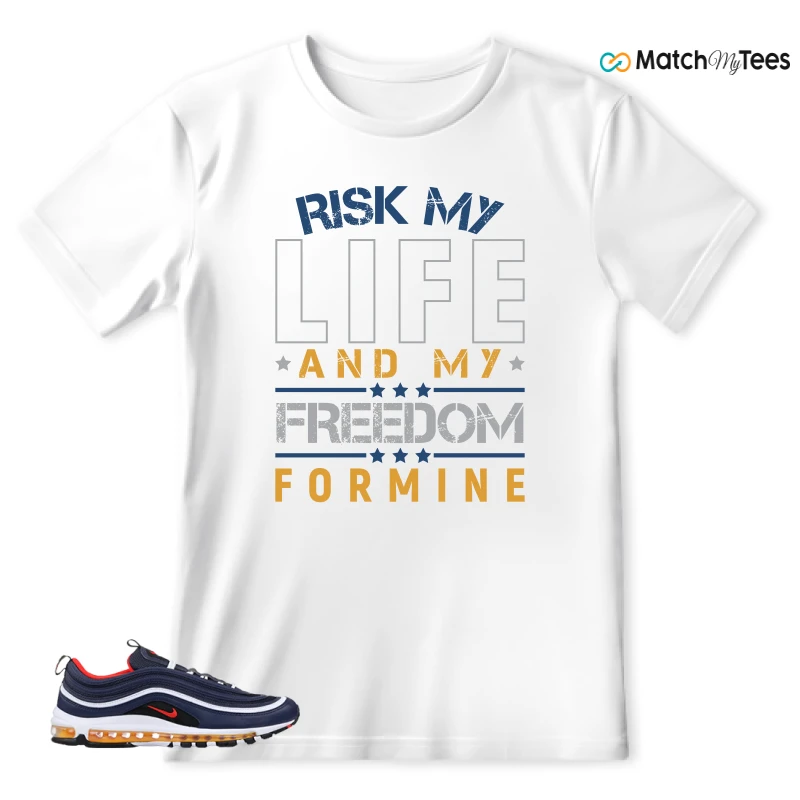 NIKE AIR MAX 97 MIDNIGHT NAVY HABANERO RED SNEAKER Matching Tees t-shirt
