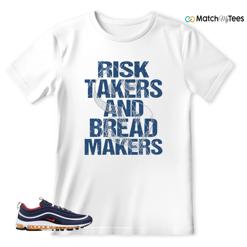 NIKE AIR MAX 97 MIDNIGHT NAVY HABANERO RED SNEAKER Matching Tees t-shirt