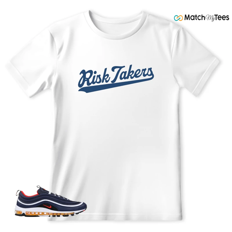 NIKE AIR MAX 97 MIDNIGHT NAVY HABANERO RED SNEAKER Matching Tees t-shirt