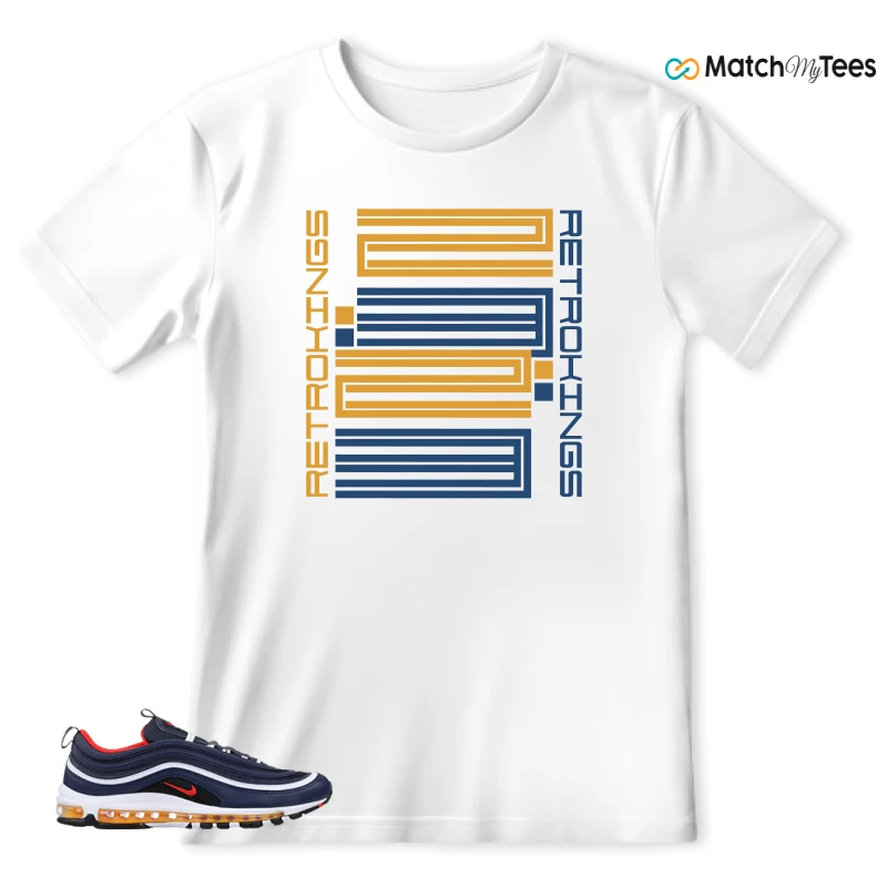 NIKE AIR MAX 97 MIDNIGHT NAVY HABANERO RED SNEAKER Matching Tees t-shirt