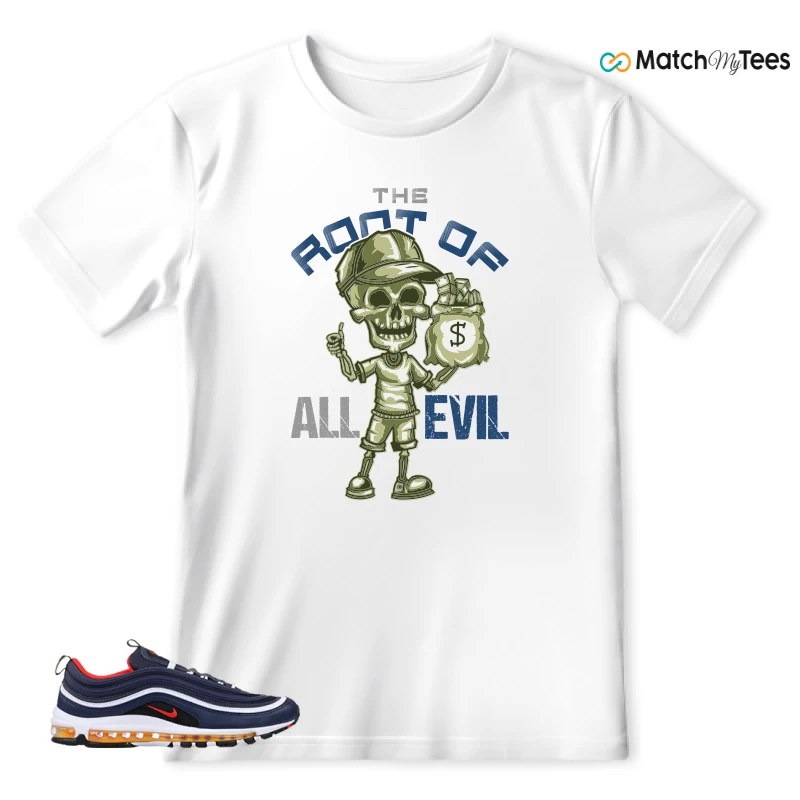 NIKE AIR MAX 97 MIDNIGHT NAVY HABANERO RED SNEAKER Matching Tees t-shirt