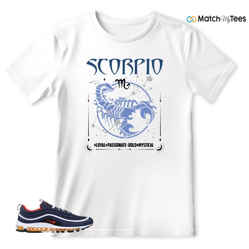 NIKE AIR MAX 97 MIDNIGHT NAVY HABANERO RED SNEAKER Matching Tees t-shirt