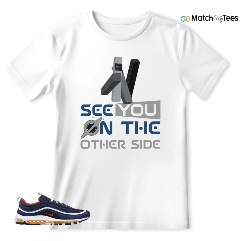 NIKE AIR MAX 97 MIDNIGHT NAVY HABANERO RED SNEAKER Matching Tees t-shirt