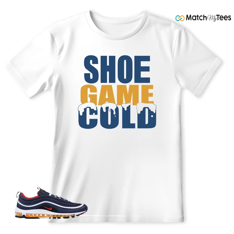 NIKE AIR MAX 97 MIDNIGHT NAVY HABANERO RED SNEAKER Matching Tees t-shirt