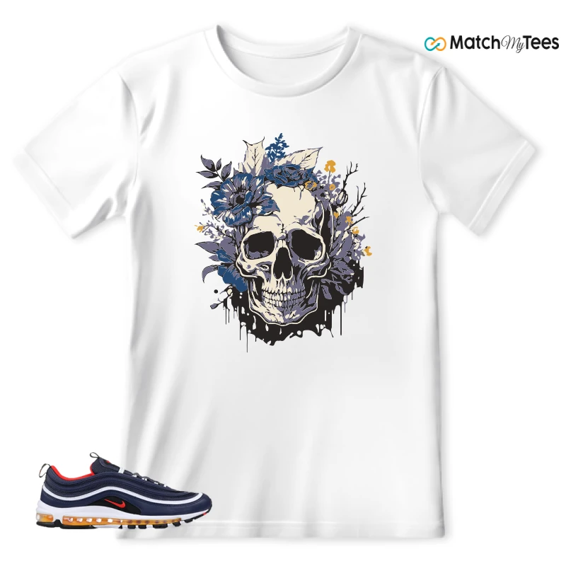 NIKE AIR MAX 97 MIDNIGHT NAVY HABANERO RED SNEAKER Matching Tees t-shirt