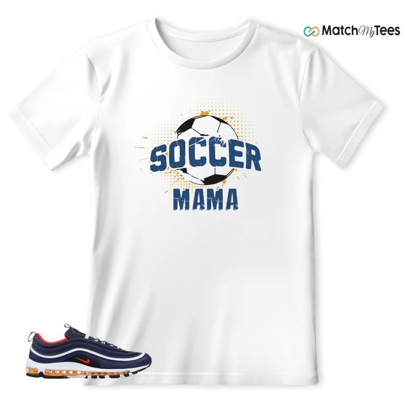 NIKE AIR MAX 97 MIDNIGHT NAVY HABANERO RED SNEAKER Matching Tees t-shirt