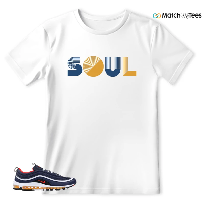 NIKE AIR MAX 97 MIDNIGHT NAVY HABANERO RED SNEAKER Matching Tees t-shirt
