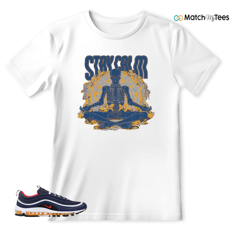 NIKE AIR MAX 97 MIDNIGHT NAVY HABANERO RED SNEAKER Matching Tees t-shirt