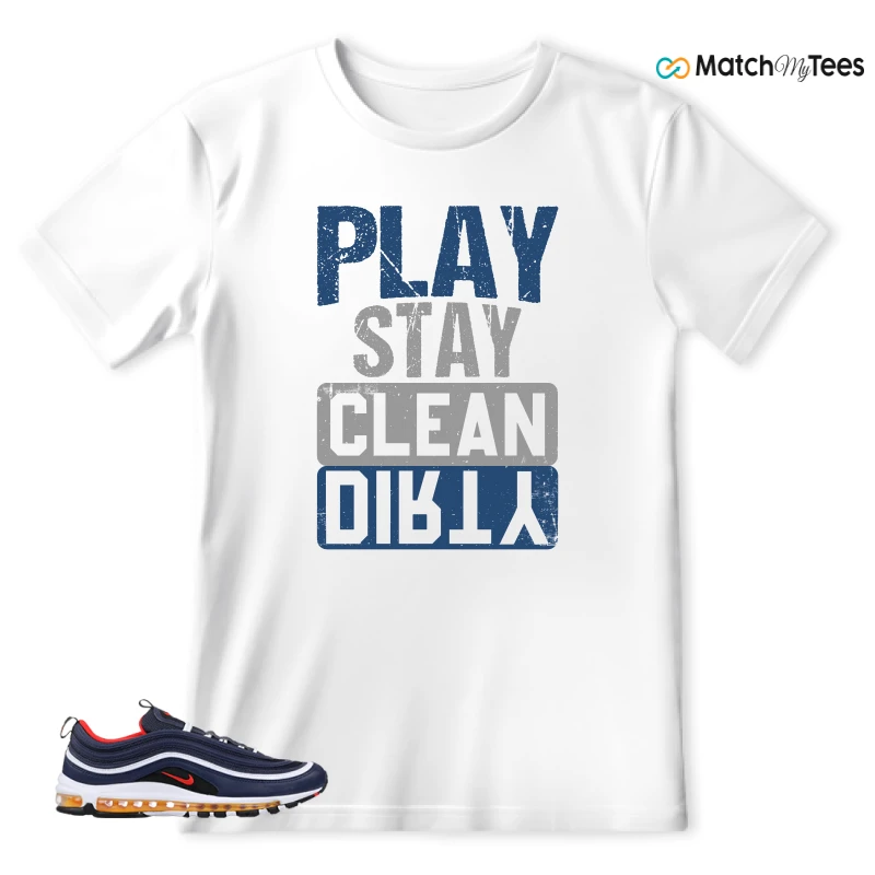 NIKE AIR MAX 97 MIDNIGHT NAVY HABANERO RED SNEAKER Matching Tees t-shirt