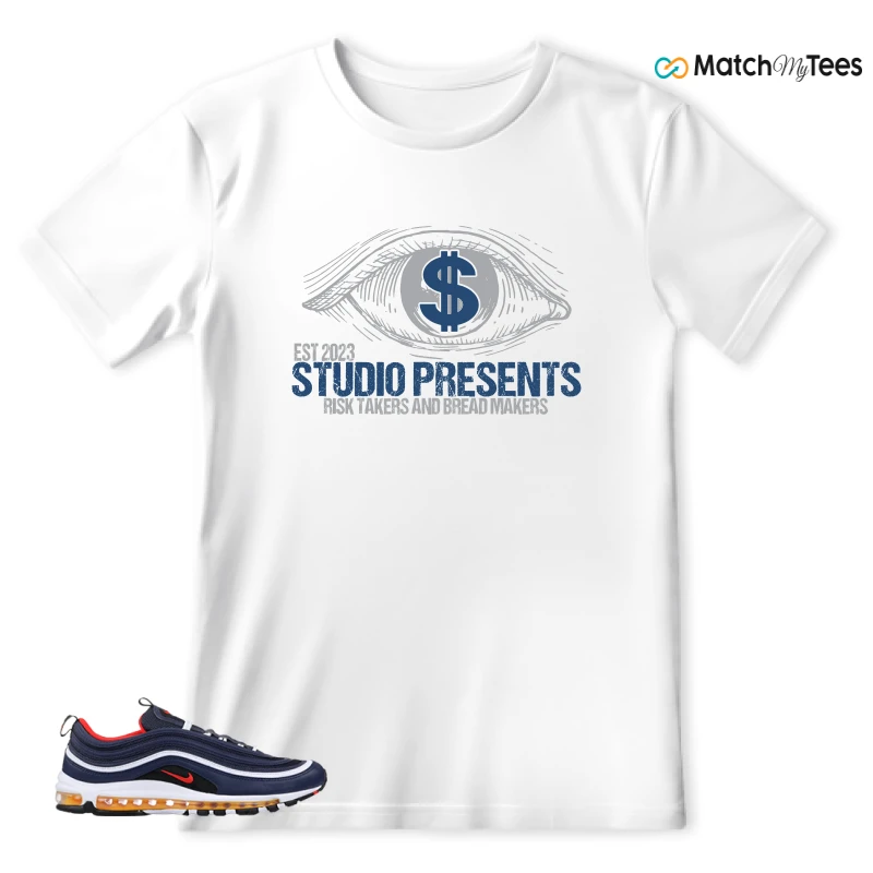 NIKE AIR MAX 97 MIDNIGHT NAVY HABANERO RED SNEAKER Matching Tees t-shirt