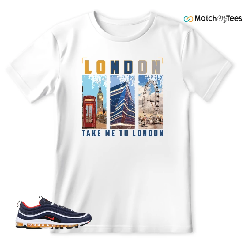 NIKE AIR MAX 97 MIDNIGHT NAVY HABANERO RED SNEAKER Matching Tees t-shirt