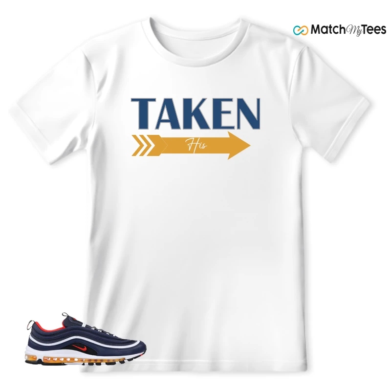 NIKE AIR MAX 97 MIDNIGHT NAVY HABANERO RED SNEAKER Matching Tees t-shirt