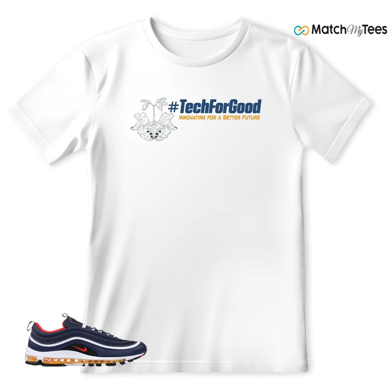 NIKE AIR MAX 97 MIDNIGHT NAVY HABANERO RED SNEAKER Matching Tees t-shirt
