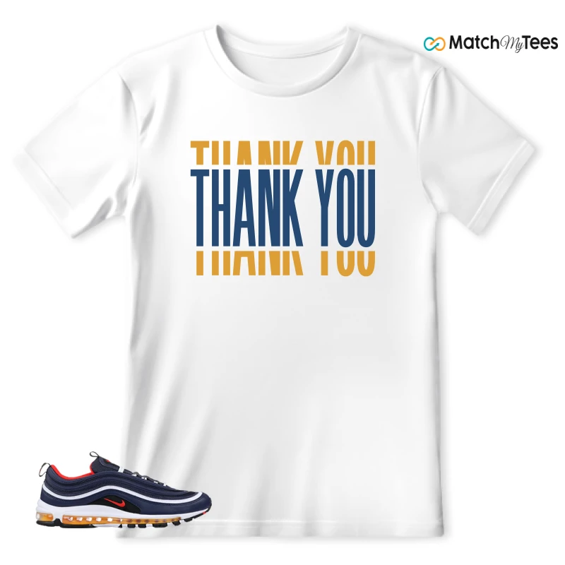 NIKE AIR MAX 97 MIDNIGHT NAVY HABANERO RED SNEAKER Matching Tees t-shirt