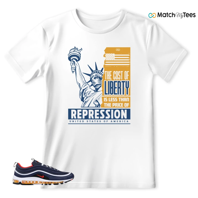 NIKE AIR MAX 97 MIDNIGHT NAVY HABANERO RED SNEAKER Matching Tees t-shirt
