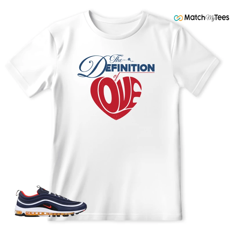 NIKE AIR MAX 97 MIDNIGHT NAVY HABANERO RED SNEAKER Matching Tees t-shirt