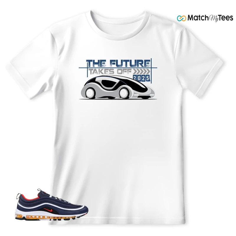 NIKE AIR MAX 97 MIDNIGHT NAVY HABANERO RED SNEAKER Matching Tees t-shirt