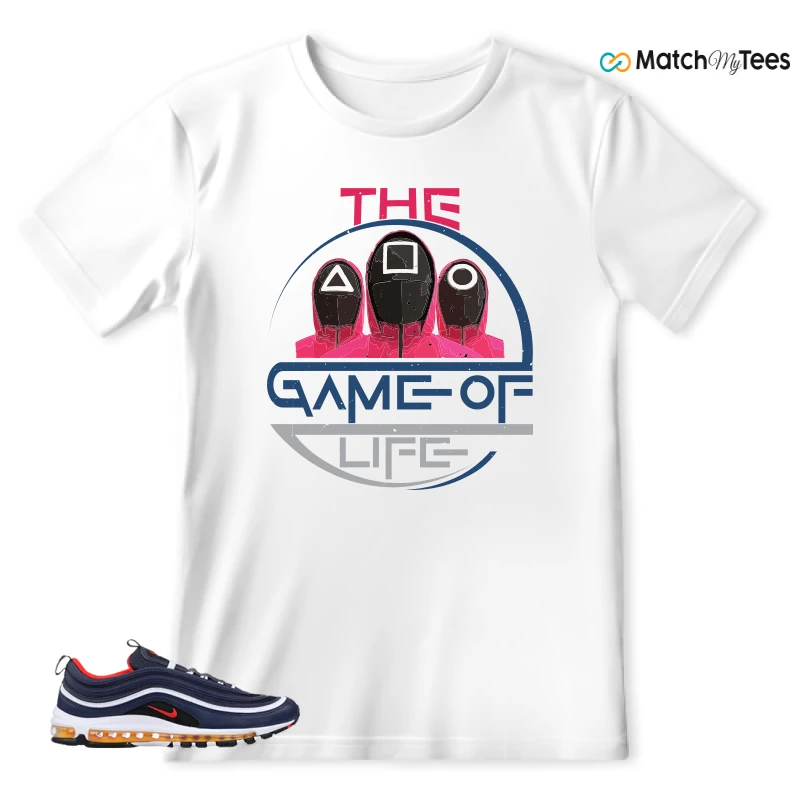 NIKE AIR MAX 97 MIDNIGHT NAVY HABANERO RED SNEAKER Matching Tees t-shirt