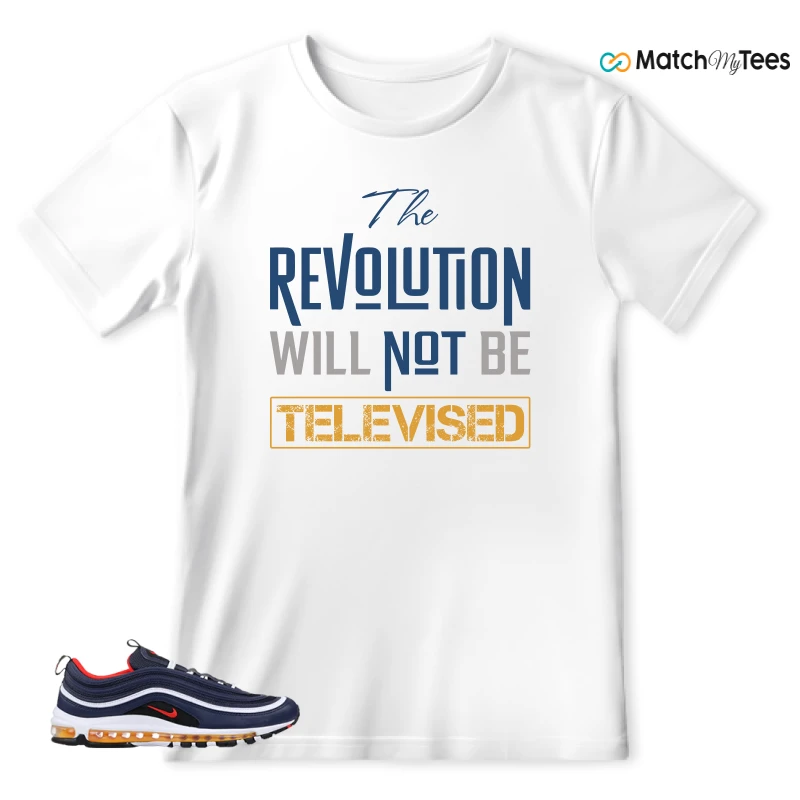 NIKE AIR MAX 97 MIDNIGHT NAVY HABANERO RED SNEAKER Matching Tees t-shirt